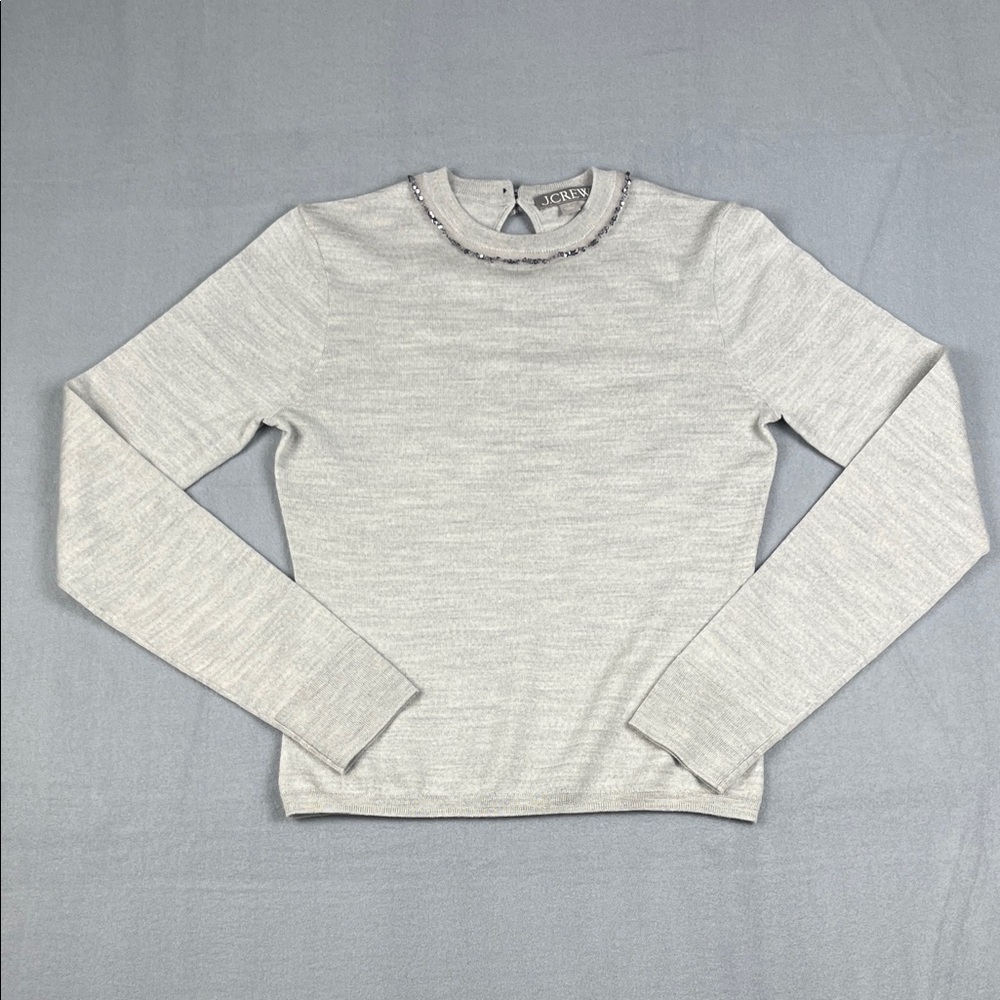 J. Crew Light Gray Carolyn Embellished Sweater
Size: XS